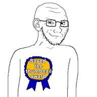award bald ear glasses low_resolution smile smug soyjak stubble text thumbnail_(file) variant:soyak white_background // 192x192 // 6.0KB