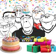 arm artist:soyia_agent birthday cake candle celebration closed_mouth clothes confetti ear food glasses hair hand happy hat heart holding_heart holding_object multiple_soyjaks smile soyjak stubble subvariant:pol_face sunglasses teeth text tshirt variant:chudjak variant:cobson variant:feraljak variant:gapejak variant:impish_soyak_ears variant:markiplier_soyjak wholesome // 2053x1977 // 2.1MB arm artist:soyia_agent birthday cake candle celebration closed_mouth clothes confetti ear food glasses hair hand happy hat heart holding_heart holding_object multiple_soyjaks smile soyjak stubble subvariant:pol_face sunglasses teeth text tshirt variant:chudjak variant:cobson variant:feraljak variant:gapejak variant:impish_soyak_ears variant:markiplier_soyjak wholesome // 2053x1977 // 2.1MB