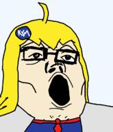 clothes glasses hair knowyourmeme necktie open_mouth soyjak variant:tony_soprano_soyjak yellow_hair // 600x700 // 21.3KB