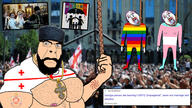 3soyjaks Cobson_face ack article beard black_lives_matter blm_logo blood bloodshot_eyes christian_cross christian_identity christianity church clothes communism crying eastern_orthodox feminism feminist flag flag:georgia_(country) flag:lgbt_pride_flag flag:transgender_pride_flag freemason full_body gay glasses hair hammer_and_sickle hand hang hanged hanging icon iconography leg mge mustache neovagina news open_mouth orthodox orthodox_church orthodox_cross orthodox_icon orthodox_priest orthodoxy purple_hair rainbow rope soyjak star_and_crescent stubble suicide template tongue tranny variant:bernd variant:cobson yellow_teeth // 1920x1080 // 559.6KB