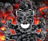 arm coal coal_background coal_skin fire glasses hand holding_coal holding_object inverted mirrored octopus open_mouth soyjak stubble variant:feraljak // 1504x1301 // 2.8MB