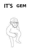 animated closed_eyes dance deformed frown gem glasses glitch its_over selfish_little_fuck soyjak stubble text variant:soyak // 600x900 // 1.1MB