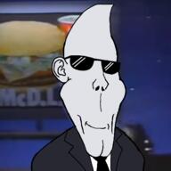 closed_mouth clothes euromutt glasses mcdonalds moonman nazism necktie subvariant:Eliot subvariant:euroaryan subvariant:euromutt variant:markiplier_soyjak // 1280x1280 // 534.4KB