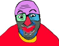 colorful glasses nick_foster open_mouth soyjak stubble variant:unknown // 549x431 // 43.6KB