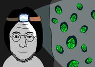 cave eyebrows forehead_lines gem glasses hair miner mouth_closed nose soyjak stubble variant:lennonjak // 1240x869 // 34.1KB
