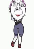 anime closed_mouth dance glasses hair mustache purple_hair smile soyjak stubble tagme_character_name tranny variant:bernd // 236x338 // 998.8KB