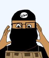 balaclava glasses hand hands_up islam mask subvariant:ppplier variant:markiplier_soyjak variant:ppp // 518x615 // 48.4KB