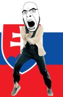angry animated country dance flag flag:slovakia full_body gangnam_style glasses irl open_mouth slovakia soyjak stubble variant:cobson // 300x460 // 497.1KB
