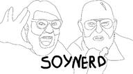 2soyjaks arm beard clenched_teeth closed_mouth ear glasses hair hand holding_object open_mouth penis soyjak text variant:unknown // 1280x720 // 213.6KB