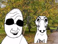 blind dog grass outside park smile subvariant:mason tree variant:dogjak variant:snopesjak // 600x450 // 1.6MB
