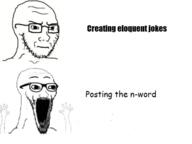 arm concerned frown glasses hand hands_up open_mouth racism soyjak stubble subvariant:wewjak text variant:soyak // 640x479 // 131.2KB
