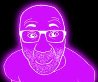 arm clothes glasses glowie glowing purple_skin smile soyjak stubble thrembo tshirt variant:el_perro_rabioso // 389x324 // 64.8KB