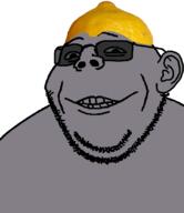 closed_mouth ear glasses grey_skin grey_teeth grin lemon lemon_(user) looking_at_you smile stubble subvariant:gapealien teeth tinted_glasses variant:gapejak // 718x832 // 81.0KB