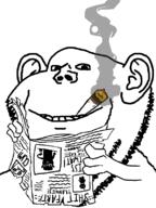 artist:kernung looking_at_you newspaper op_is_a_retarded_lazy_faggot_for_not_tagging_his_own_shit smile smoke variant:impish_soyak_ears // 598x800 // 16.8KB