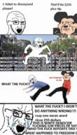 animated arm ban bloodshot_eyes clothes crying disney disneyland full_body glasses hand leg mickey_mouse monkey_dance nigger open_mouth racism say_word_money_stolen soyjak stubble text variant:soyak // 600x1052 // 880.3KB