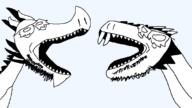 artist:crimsonvoidhydra1488 glasses horn open_mouth sharp_teeth spike variant:basiliskjak variant:dragonjak // 1280x720 // 52.6KB