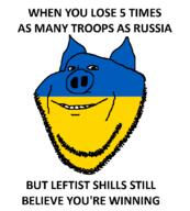 animal ear flag pig russo_ukrainian_war smile soyjak stubble ukraine variant:impish_soyak_ears // 954x1061 // 36.8KB