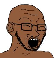 african_american black_skin closed_eyes ear glasses open_mouth soyjak stubble variant:soyak // 765x800 // 67.9KB