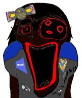 arm arms_down autism black_skin blue_shirt clip dark_hair discord eyes flag:transgender_pride_flag furry glasses gray_shirt i_trans_heart jartycuck jartypooner jill mouth_open nose oh_my_god_she_is_so_attractive puzzle spam subvariant:el_perro_loco teeths variant:el_perro_rabioso // 788x941 // 397.6KB