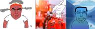 angry calm closed_eyes closed_mouth comic fire fire_extinguisher glasses punisher_face red_skin subvariant:science_lover variant:chudjak variant:impish_soyak_ears variant:markiplier_soyjak // 3198x978 // 1.3MB
