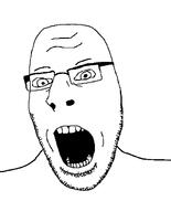 glasses open_mouth redraw soyjak stubble subvariant:nucob variant:cobson // 541x671 // 21.0KB
