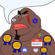 Warrior-Z(user) angry autism brown_skin crying discord fat islam kratos meta:tagme star_of_david tranny transheart variant:meximutt will_never_be_white_award // 2000x2000 // 199.6KB