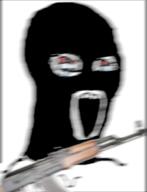 bloodshot_eyes blur crying firearm mask open_mouth shaking soyjak stretched_mouth terrorist variant:soyak weapon // 475x619 // 92.4KB