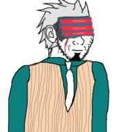 ace_attorney blood blue_shirt clothes crying ear godot grey_hair hair necktie nose sad spiked_hair stubble suit variant:soyak visor // 600x600 // 39.7KB