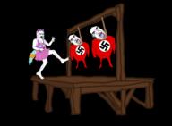3soyjaks arm bloodshot_eyes cat_ear crying dance dress ear flag:nazi_germany full_body glasses hair hand hanging leg mustache nazism necklace nintendo nintendo_switch open_mouth rope soyjak suicide swastika tail tongue tranny variant:chudjak variant:soyak video_game yellow_teeth // 1300x953 // 145.2KB