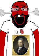 Samuel_Huntington angry balding beard clothes glasses hair heart i_love open_mouth red_skin soyjak subvariant:science_lover tshirt variant:markiplier_soyjak // 2819x4096 // 950.6KB