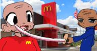 amerimutt anime artist:jewishautismaward78 brown_skin euromutt european_union glasses mcdonalds op_is_a_retarded_lazy_faggot_for_not_tagging_his_own_shit scared stubble sword traced // 1220x639 // 665.2KB