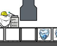 4soyjaks arm clothes comic_sans conveyor_belt ear factory gem hard_hat hat lever machine smile smoke soyjak stubble text variant:impish_soyak_ears // 900x720 // 1.3MB