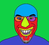 among_us colorful glasses jerma985 open_mouth smile stubble suspicious variant:susjak video_game // 680x620 // 113.9KB
