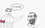 adolf_hitler based beard chud ear flag flag:nazi_germany glasses happy_merchant judaism kike merchant nazi_germany nazism redpilled soyjak speech_bubble subvariant:chudjak_front swastika text variant:chudjak // 1142x718 // 326.1KB