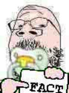 baby bald beard fact glasses holding_object looking_at_you meta:low_resolution pacifier pointing sign small_eyes soyjak text variant:gapejak white_skin // 93x125 // 5.4KB
