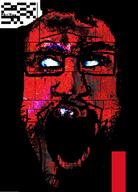 angry creepy glasses horror i_am_god open_mouth red_skin soyjak stubble variant:markiplier_soyjak white_eyes // 477x666 // 149.0KB