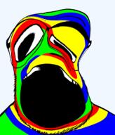colorful deformed glasses soyjak stubble variant:punk_revolution_soyjak // 644x756 // 102.6KB