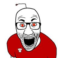 angry animated antenna arm clothes glasses open_mouth reddit shaking soyjak stubble tshirt variant:el_perro_rabioso video // 500x500, 1.6s // 232.4KB