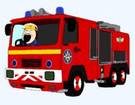 big_nose blue_eyes brown_hair cartoon firefighter fireman_helmet fireman_sam fireman_uniform firetruck helmet jupiter_fire_truck no_glasses open_mouth pontypandy_fireservice red_fire_truck red_truck soyjak stubble truck variant:markiplier_soyjak2 white_skin // 1327x1034 // 64.6KB