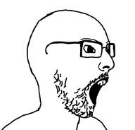glasses looking_to_the_right open_mouth soyjak stubble variant:flatjak // 901x864 // 25.8KB