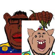 2soyjaks acne amerimutt animated artist:bulgarian award badge black_skin brimstone bulgaria bulgarian_(user) clothes countrywar fat flag:bulgaria flag:venezuela front_facing glasses hair hand holding_object lips long_nails looking_at_you mucus mustache mutt nigger no_pupils open_mouth pedophile picture pig propeller_hat queen_of_spades ribbon smile stubble subvariant:impish_amerimutt subvariant:impish_front subvariant:kranos text unibrow variant:impish_soyak_ears venezuela venezuelan_(user) wart yellow_teeth // 800x797 // 116.0KB