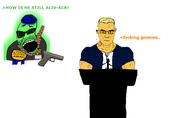 award blond blood clothes donald_trump flag:transgender_pride_flag glowie glowing gun hat judaism kike kippah president star_of_david subvariant:muscular_chud suit transgender_flag variant:chudjak variant:el_perro_rabioso // 1560x960 // 424.6KB