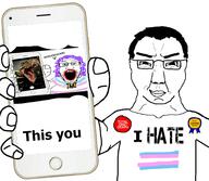 award dinosaur flag:transgender_pride_flag subvariant:chudjak_front subvariant:phoneplier subvariant:phoneplier_vertical tranny variant:chudjak variant:markiplier_soyjak // 1729x1508 // 213.5KB