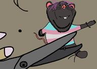 animal animal_abuse buck_teeth cheddar_c_cheese ear frown gore grey_skin mouse nsfw penis pink_skin purple_hair rat rodent scissors smile snout soyjak stubble tail tranny variant:impish_soyak_ears whisker // 1759x1255 // 92.5KB