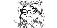 artist:sleep_chvd closed_eyes eating glasses soy soylent soylent_(cacao) spoon variant:soytan // 500x250 // 35.7KB