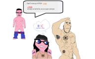 clothes glasses hair pink_skin russia soyjak_party subvariant:hornyson subvariant:obsessedchud text variant:cobson variant:soytan // 1187x738 // 179.9KB