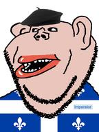beret brown_skin canada clothes ear flag flag:quebec hair imperator_(user) lips mutt open_mouth quebec soybooru soyjak stubble subvariant:impish_amerimutt teeth variant:impish_soyak_ears // 598x797 // 54.7KB