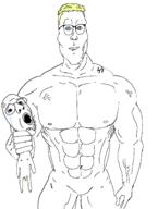 aryan bloodshot_eyes buff choking crying full_body glasses mouth_closed neutral stephen_colbert tear variant:Cobbert variant:npestajak // 1126x1487 // 116.2KB