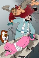 3soyjaks angry art beard blood bloodshot_eyes brown_hair castration circumcision classical_art_parody closed_mouth clothes ear facemask full_body glasses god grey_eyes grey_hair hair happy_merchant hat john_money judaism mustache nurse nutcracker open_mouth pink_skin soyjak squirrel subvariant:chudjak_front subvariant:feralsquirrel variant:chudjak variant:cobson variant:feraljak white_skin wing wojak yellow_hair // 1218x1800 // 321.7KB