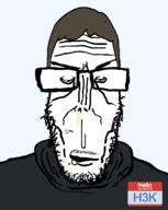 BRIMMIEST_COMMENTS_SECTION☣️☣️☣️_DO_NOT_ENTER☣️☣️☣️ H3K_(namefag) bloodshot_eyes blue_eyes brown_hair name_tag namefags self_insert subvariant:euromutt tired variant:markiplier_soyjak white_skin // 1039x1300 // 48.5KB